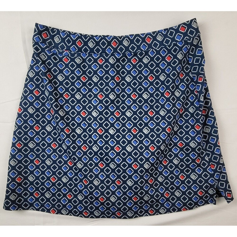 Peter Millar Women's M Blue Print Golf Tennis Skort Skirt UPF 50+ Sun Protection